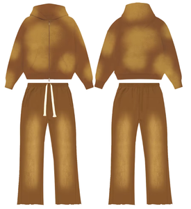 Conjunto de Sudadera Corta con Efecto Ácido y Pantalones Jogger de Pierna Ancha para Mujer, con Logotipo Personalizado, Ropa Urbana al por Mayor - Product Image 5