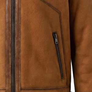 Men's Premium Leather Shearling <b>Jacket</b> Genuine Sheepskin Fur <b>Lined</b> Winter Aviator Coat Durable Warm Elegant Style Wear - Product Image 5
