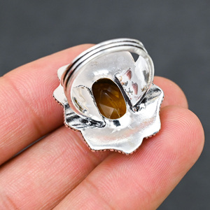 Bague en argent sterling 925 avec citrine jaune synthétique, pierre en poire magnifique, faite à la main, bijoux de mariage en turquoise, vente chaude - Product Image 2