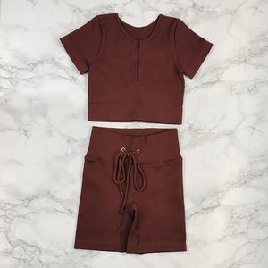 Razers Impex ชุดวอร์ม2ชิ้นลำลองสำหรับผู้หญิง, ชุดเสื้อผ้าผ้าฝ้ายระบายอากาศได้ดีชุดสั้นชุดออกแบบได้เองว่างเปล่ากลางแจ้ง - Product Image 2