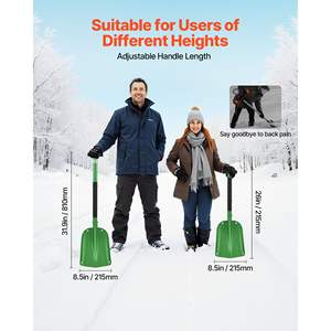 Pelle à neige portable et légère en alliage d'aluminium de 8,5 pouces avec poignées en T, grande capacité, pour allée et jardin - Product Image 3