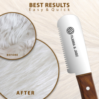Couteau à démêler Flamia & Jabz pour chien, couteau à démêler pour peigne à chien de type terrier, peignes en acier inoxydable pour renard, chat, chien, cheval, peignes en bois