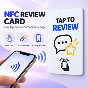 <span class=keywords><strong>Carte</strong></span> de commentaires NFC personnalisée, <span class=keywords><strong>carte</strong></span> sans contact pour les commentaires et les évaluations des clients - Product Image 1