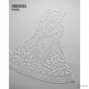 Voile de mariée AZIZA FASHION DREAM vintage blanc en dentelle royale durable, avec panneaux avant et arrière brodés - Product Image 4