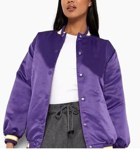 Chaqueta Varsity de Satén de Alta Calidad para Invierno, Cuello Alto, Bordado Frontal, Tela con Patrón Sólido, Cómoda, Transpirable y Teñida - Product Image 6