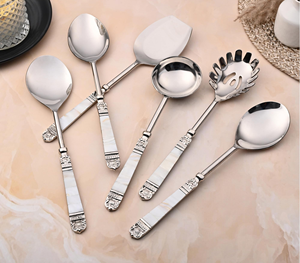 Cuillère de cuisine en acier inoxydable, moderne et élégante, de qualité supérieure, ensemble de cuillères de cuisine à prix avantageux - Product Image 1