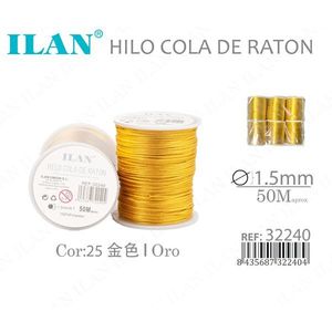 ด้ายไหมพรมสีทองขนาด 1.5 มม. ยาว 50 เมตร สำหรับงานฝีมือ - Product Image 3