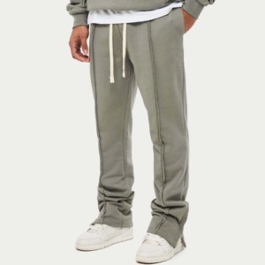Ensemble sweat-shirt à capuche vert olive pour homme, pantalon de jogging décontracté, couleur unie, coton French Terry, respirant, vêtements d'hiver - Product Image 2