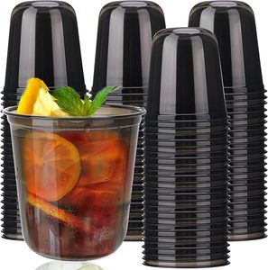 YAMAT Nouveauté Gobelets en plastique PET jetables noirs en forme de U de 12oz, 14oz, 16oz avec logo personnalisé pour boissons froides, café glacé, thé Boba - Product Image 1