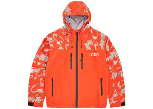 Custom Logo <b>Reflective</b> Print <b>Running</b> <b>Jacket</b> Men's Waterproof Shell Hooded <b>Jacket</b> Coat Nylon Windbreaker Zip <b>Jacket</b> for Men - Product Image 4
