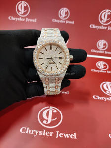 Montre-bracelet de luxe en diamant Iced Out de marque Vvs Moissanite mécanique en acier inoxydable personnalisé Buss Down Watch pour hommes - Product Image 2