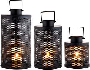 Venta caliente Durable Metal Hierro Diseño de corte por láser Lámpara colgante y linterna Navidad Hogar Balcón decorativo con cinturón - Product Image 5