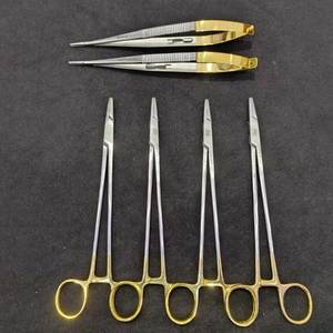 Mayo hegar castroviejo needle holder set 6 pcs surgical instruments stainless steel micro suture tools hospital grade reusable - Product Image 1