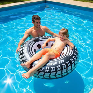 Bouée gonflable D114 CM Monster Truck : Conception amusante en forme de roue pour des jeux aquatiques dynamiques - Product Image 2