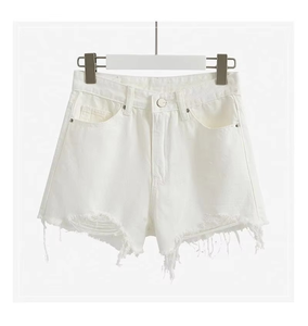 Shorts en jean pour femmes, décontractés, coupe ample, taille élastique, jambe large, grande taille, mode féminine - Product Image 4
