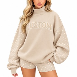 Ensemble court pour femme de haute qualité, col montant, style décontracté et ample, manches longues, design tendance, tenue de tous les jours - Product Image 6