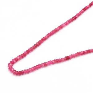 Perles Rondelles Facettées en Tourmaline Rose Naturelle 3-4mm, Fil de 15 Pouces, Qualité AAA, Fournitures pour la Fabrication de Bijoux - Marque Lustre Troisième Qualité - Product Image 2