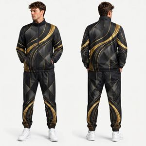 Ice Blue <b>Marble</b> Dynamic Windbreaker Tracksuit Breathable Windproof Polyester Full Zip Active Sports Running Tracksuits - Product Image 3