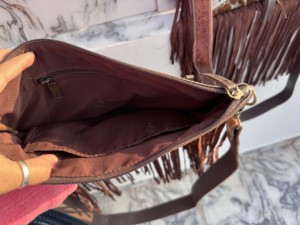 New Unique Designer Hand <b>Tooled</b> Carving Leather Fringe <b>Tote</b> <b>Bag</b> Stylish Purse Cowhide Fur Leather <b>Bags</b> for Women's Multi Use - Product Image 6