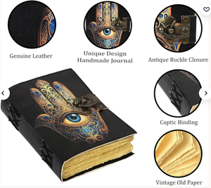 Vintage Leather Diary Blank Spell Book of Shadows Vintage Diary <b>Journal</b> with Deckle Edge Paper Witchcraft Wiccan Celtic Notebook - Product Image 3