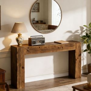 Consolle Lunga a Specchio Contemporanea/Minimalista per Ingresso, Uso in Hotel o Agriturismo - Tavolo Laterale in Legno Massello - Product Image 3