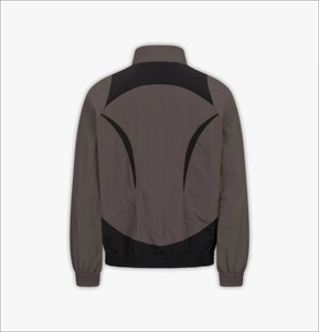Ensemble coupe-vent pour homme, style tendance, à panneaux ondulés, col montant, en polyester, entièrement zippé, bicolore, personnalisable avec votre logo, et survêtements froissés pour garçon - Product Image 3