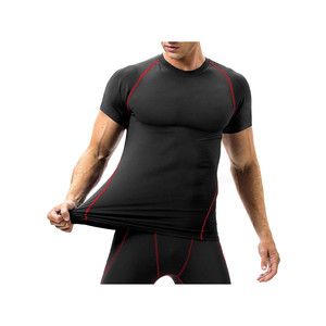T-shirt de compression pour homme de haute qualité à faible MOQ, logo personnalisé, meilleur prix, vêtements de sport respirants et extensibles pour la gym et le fitness - Product Image 2