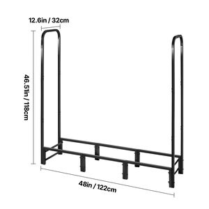 Porta Legna da Esterno da 4 Piedi con Copertura Impermeabile, Capacità di Stoccaggio 1/4 Cord, Portata Massima 400 libbre, Set Porta Legna in Metallo di Ferro - Product Image 5