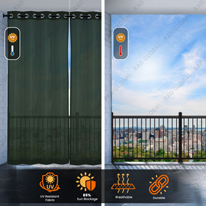 Compre Cortinas para Exteriores Resistentes al Agua en Color Verde Oscuro, Hechas con Tela de Poliéster Teñida en Solución Premium para Patios y Balcones - Product Image 2