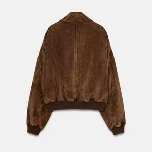 เสื้อแจ็คเก็ตหนังกลับผู้หญิงสุดหรู ระบายอากาศได้ดี คอตั้ง สำหรับฤดูหนาว - Product Image 2