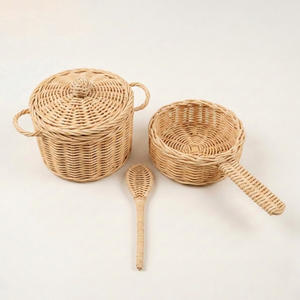 Jouet de cuisine miniature adorable en rotin, design adorable, prix bas, pour enfants. - Product Image 5