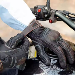 Guantes de Motocicleta de Cuero Duradero, Dedos Completos, Antideslizantes, Función Táctil, Unisex, Cierre de Gancho y Bucle, Poliuretano - Product Image 6