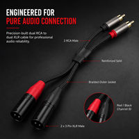 Câble audio HiFi XLR double RCA mâle vers double XLR mâle 3 broches, cordon double canal pour mixeur amplificateur, longueur personnalisée OEM ODM