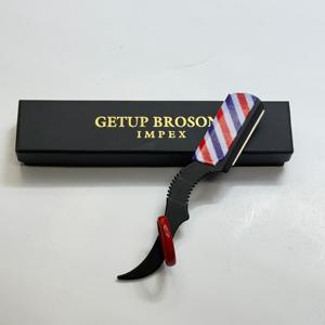 Getup Brosons Impex <b>Single</b> <b>Blade</b> <b>Razor</b> Stainless Steel ABS Handle Red Ring Barber Shop Use Male Face Shaving - Product Image 2