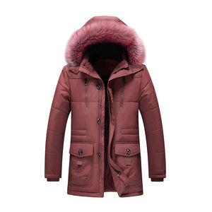 <b>Men's</b> Plus Size Winter Parka Puffer Jacket <b>Fur</b> <b>Hood</b> Windproof Regular Canvas Polyester Padded <b>Coat</b> Casual Outwear Solid Color - Product Image 4