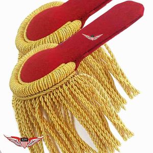 Al por mayor: Epaulette de hombro dorado para uniforme con borlas y flecos, dorado sobre marrón - Product Image 3