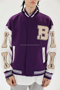 Chaqueta de lana de chenilla bordada para hombre, prenda de trabajo de estilo universitario, Vintage, OEM, Invierno 100% - Product Image 2
