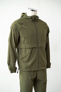 Custom Manufacturer Windbreaker Sweat Suit Streetwear Nylon Cargo Pants and Casual Shirts Nylon <b>Tracksuit</b> With Side Snap Button - Product Image 5