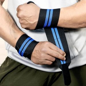Bandes de maintien pour les mains à double rayure bleue, bandes de maintien professionnelles pour la musculation et le soutien de la stabilité lors de la souleverie et des développés couchés, OEM - Product Image 1