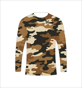 T-shirt de sport marron camouflage à manches longues, léger, pour l'entraînement et la performance physique - Product Image 5