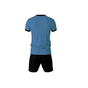 Conjunto de Camiseta de Fútbol Azul Unisex, Manga Corta, Cuello Redondo, Absorbe la Humedad, 100% Poliéster, Corte Regular, Todas las Temporadas, Transferencia Térmica - Product Image 4