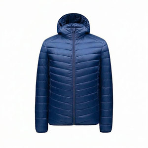 Veste matelassée longue à capuche imperméable et écologique avec logo personnalisé sur le devant, protection contre le vent et rembourrage épais - Product Image 1