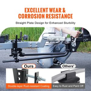 Kit de enganche de distribución de peso de 1500 lb con control de oscilación, vástago de acero sólido de 2 pulgadas, 2-5 para remolques y otros soportes de enganche - Product Image 5