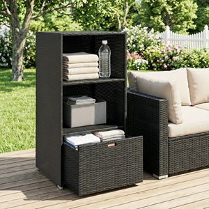 Moderno Portasciugamani Elettrico Riscaldato in Rattan Sintetico PE con 2 Ripiani e 1 Cassetto - Product Image 6