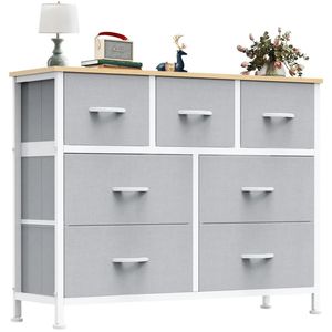 Organizzatore a 7 cassetti in tessuto per camera da letto e soggiorno, mobile contenitore con funzione vetrina - Product Image 5