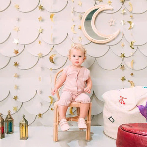 Decoración de luna de ratán tejido para habitaciones infantiles, luna colgante para cuna, adorno de pared para dormitorios infantiles. - Product Image 3