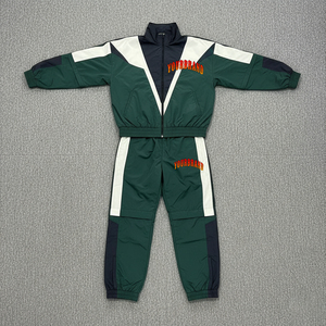 Wholesale Custom Printed Streetwear Color Block WindBreaker Tracksuits Lightweight Breathable Hooded Comfortable Tracksuits - Product Image 3