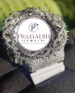 Reloj Pragalbh Jewels Personalizado con Diamantes, Micro Pavé de Moissanita, Estilo Hip Hop, de Acero Inoxidable, de Lujo para Hombre - Product Image 3