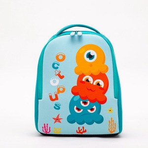 Cartoon cute children’s <b>backpack</b> neoprene kids bag soft air permeable octopus printing - Product Image 1