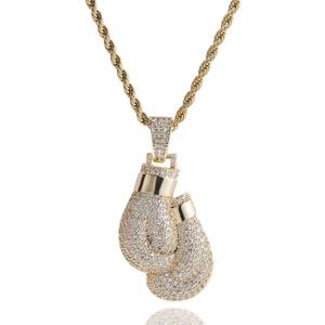 Custom VVS Moissanite Pendant Iced Out Boxing <b>Glove</b> Pendant Gold Plated Moissanite Hip Hop Men's Charm Everyday Wear - Product Image 2